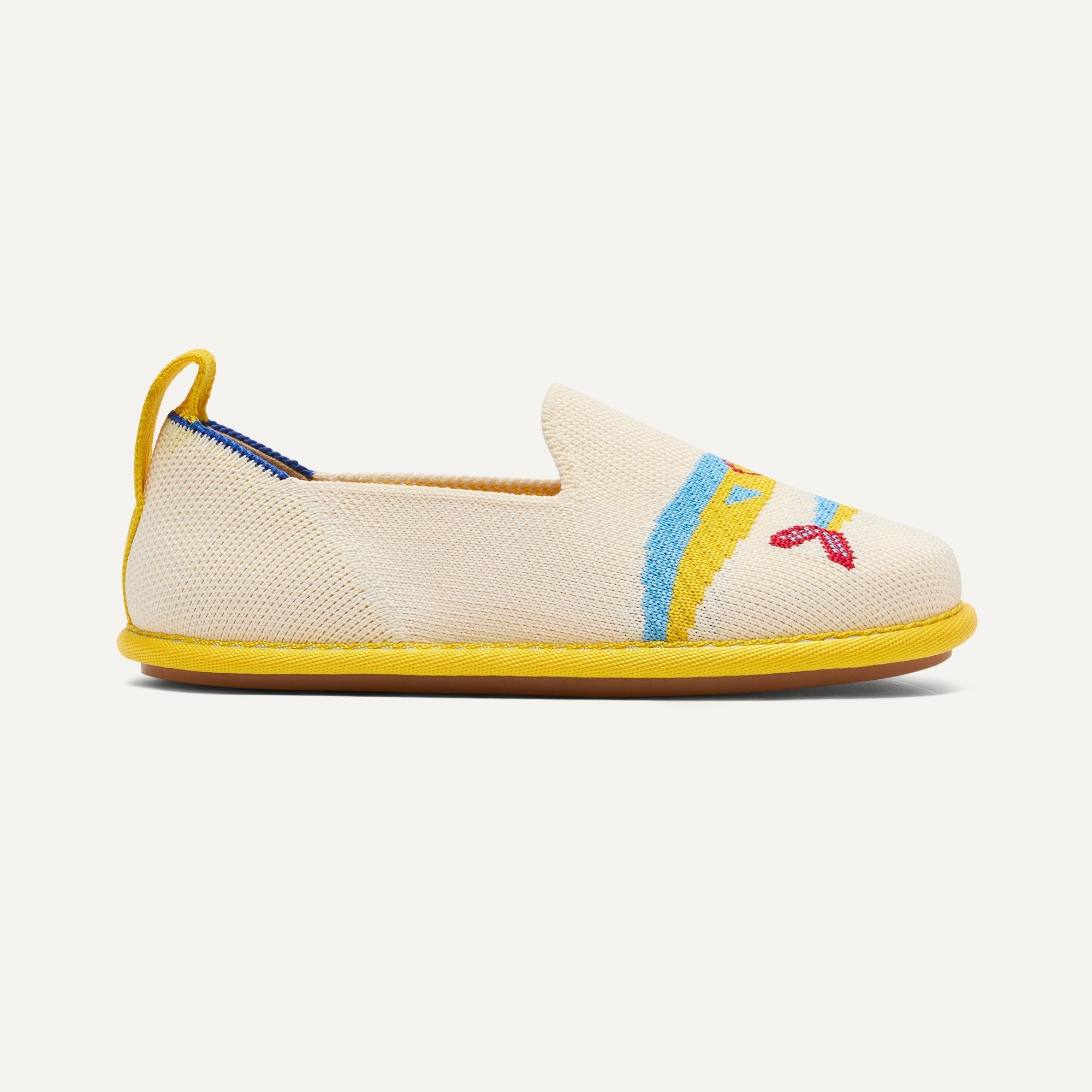 side | The Mini Loafer in Silly Sardine shown from a side view showing the outsole.