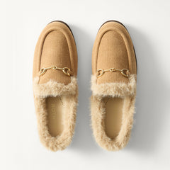 PDP | The Après Loafer Mule in ReVelvet Pecan shown from the top.