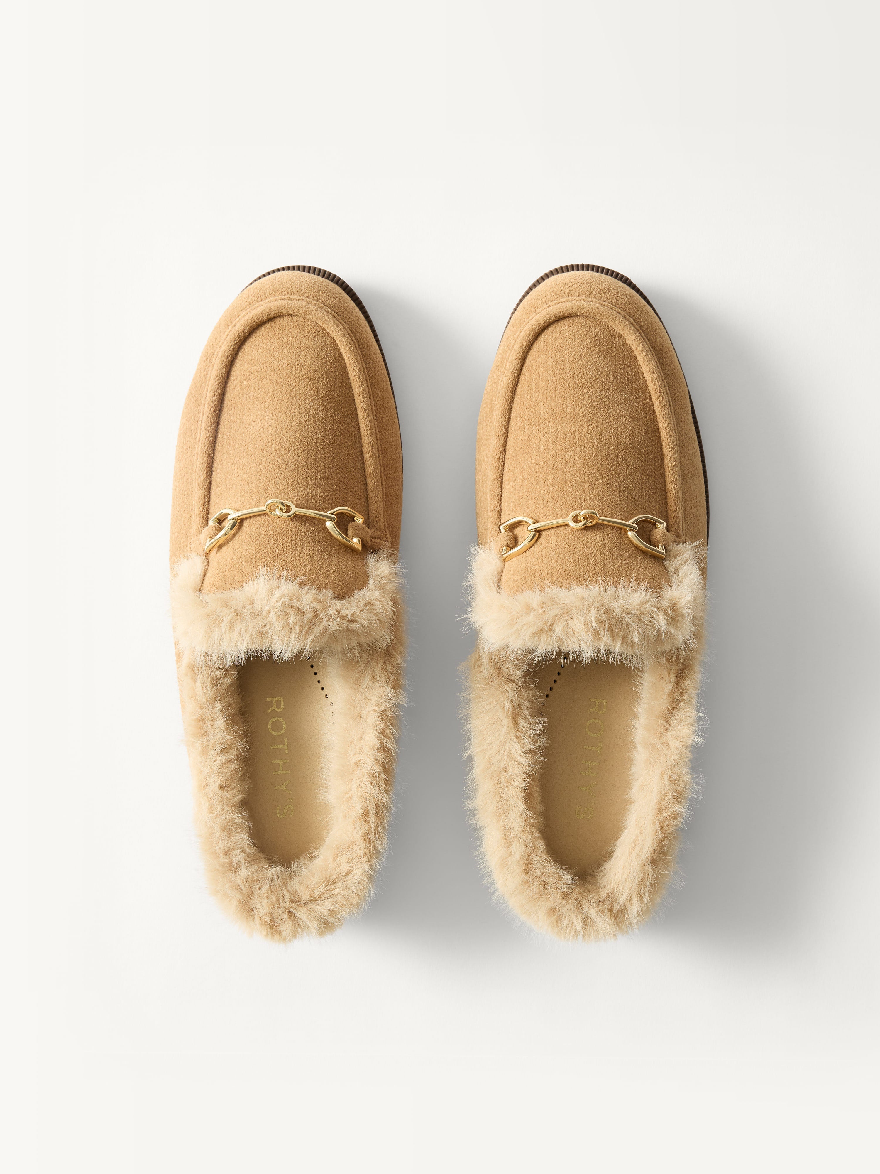PLP | The Après Loafer Mule in ReVelvet Pecan shown from the top.
