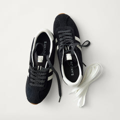 PDP |The Ivy Sneaker in ReVelvet Black shown from the top. 