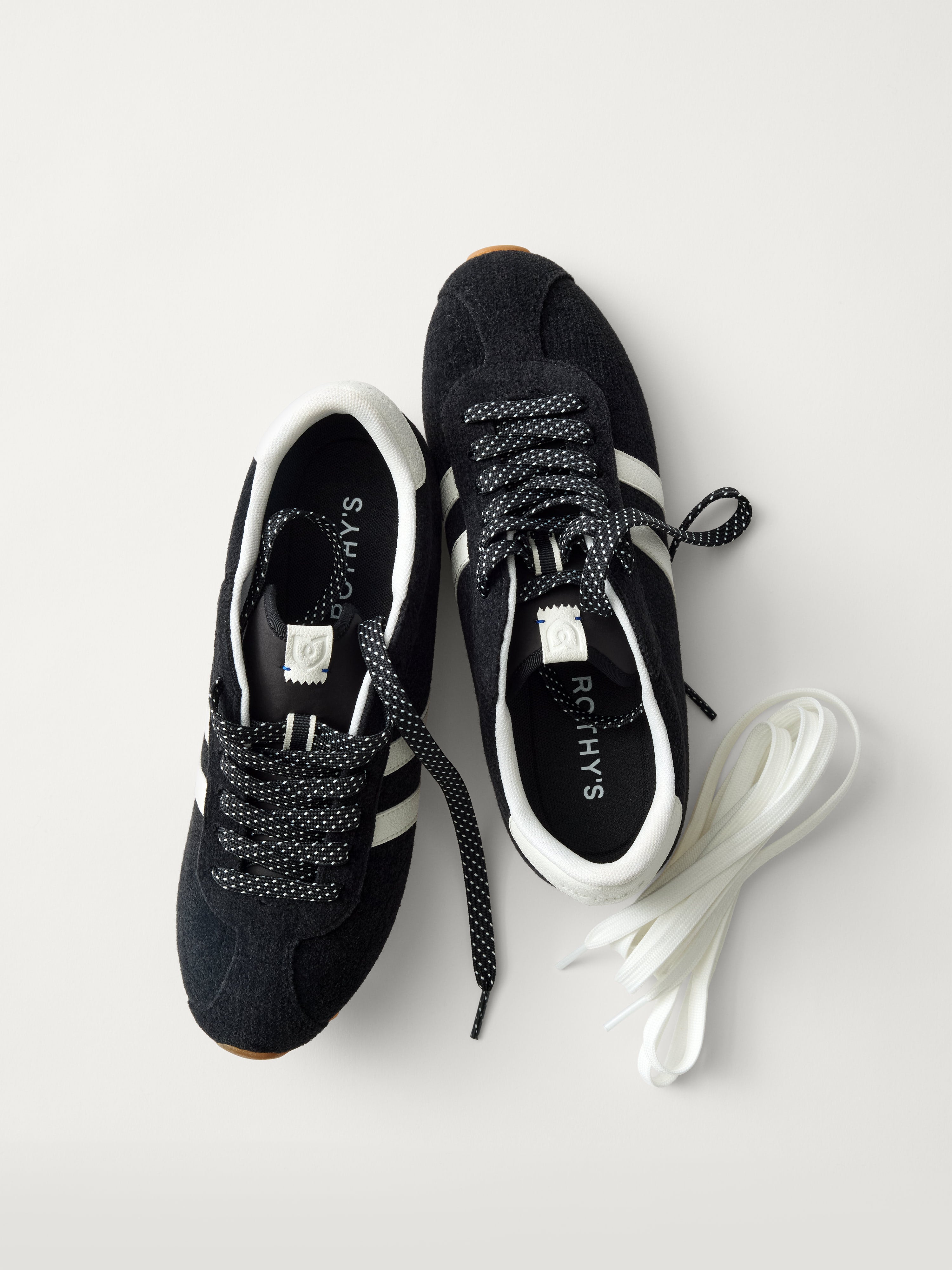 PLP |The Ivy Sneaker in ReVelvet Black shown from the top. 
