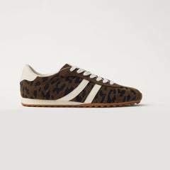 side | The Ivy Sneaker in ReVelvet Cheetah shown from the side.