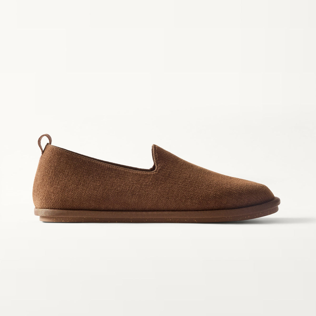 The Men's Cruiser Loafer in ReVelvet™ Umber shown from the side. 