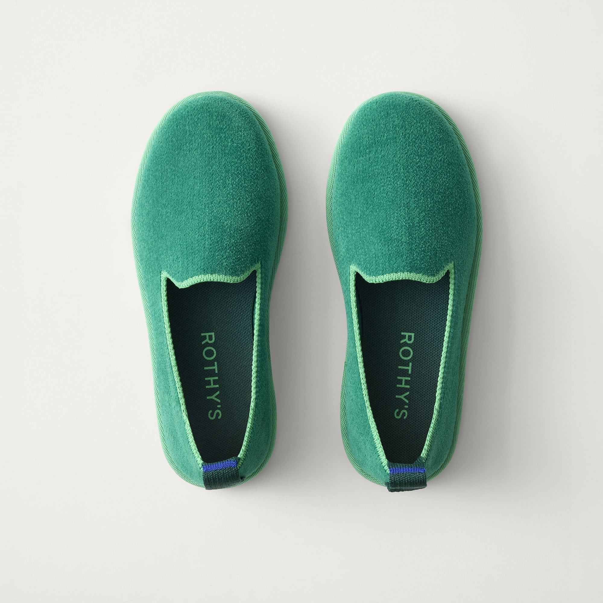 PDP | The Mini Loafer in ReVelvet™ Peapod shown from the top.