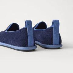 The Mini Loafer in ReVelvet™ Sailor shown from the back view with the heel detail.