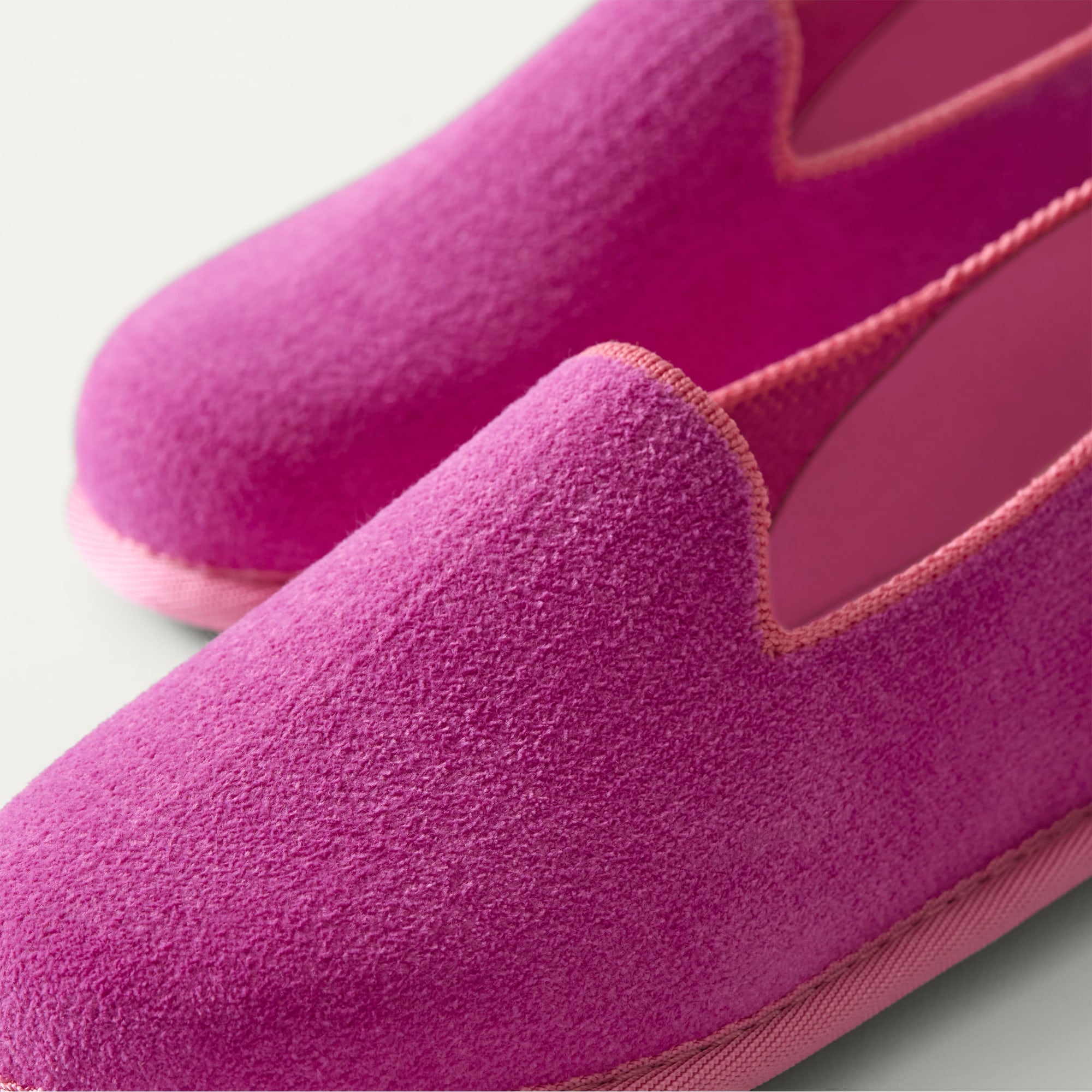 The Mini Loafer in ReVelvet™ Sweetpea view with detailing of the front of the shoe.
