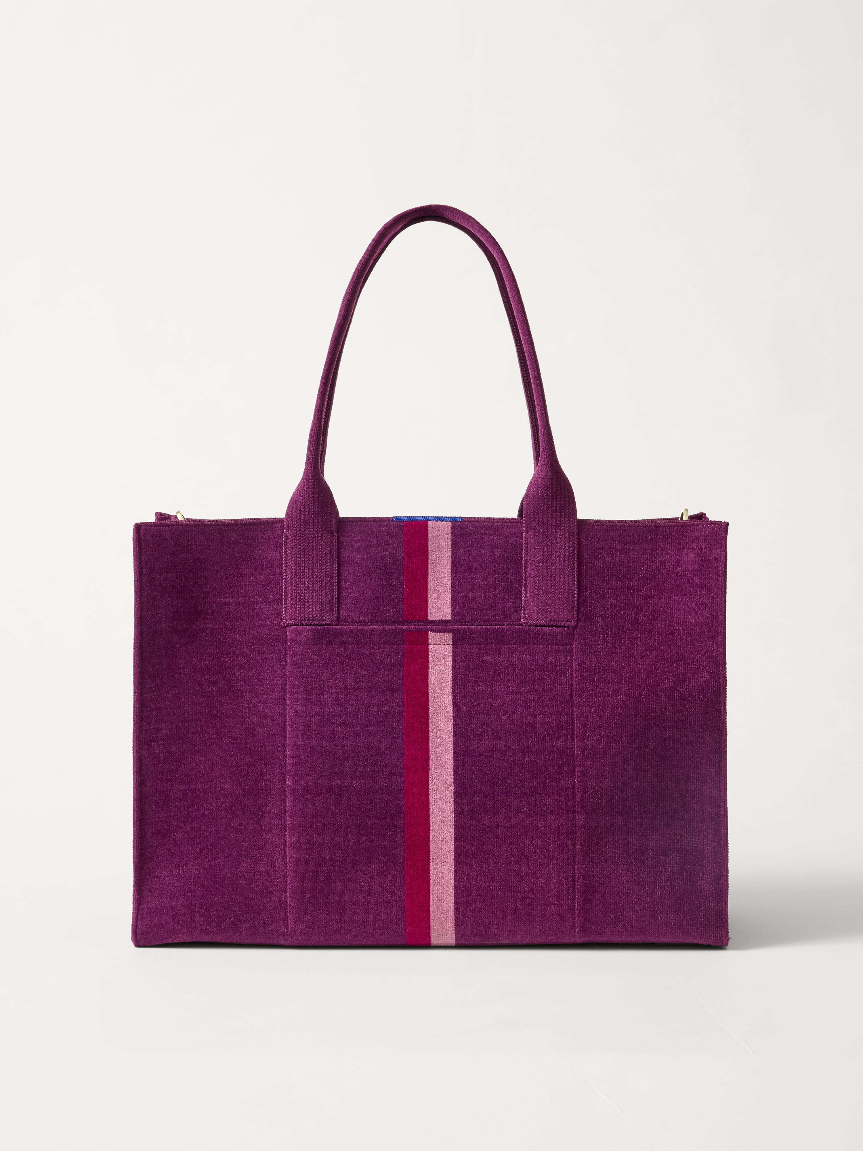 PLP | The Classic Tote in ReVelvet Orchid, shown from the front. 