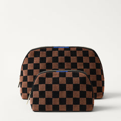 PDP|The Vanity Set in ReVelvet™ Umber Check shown from the front.