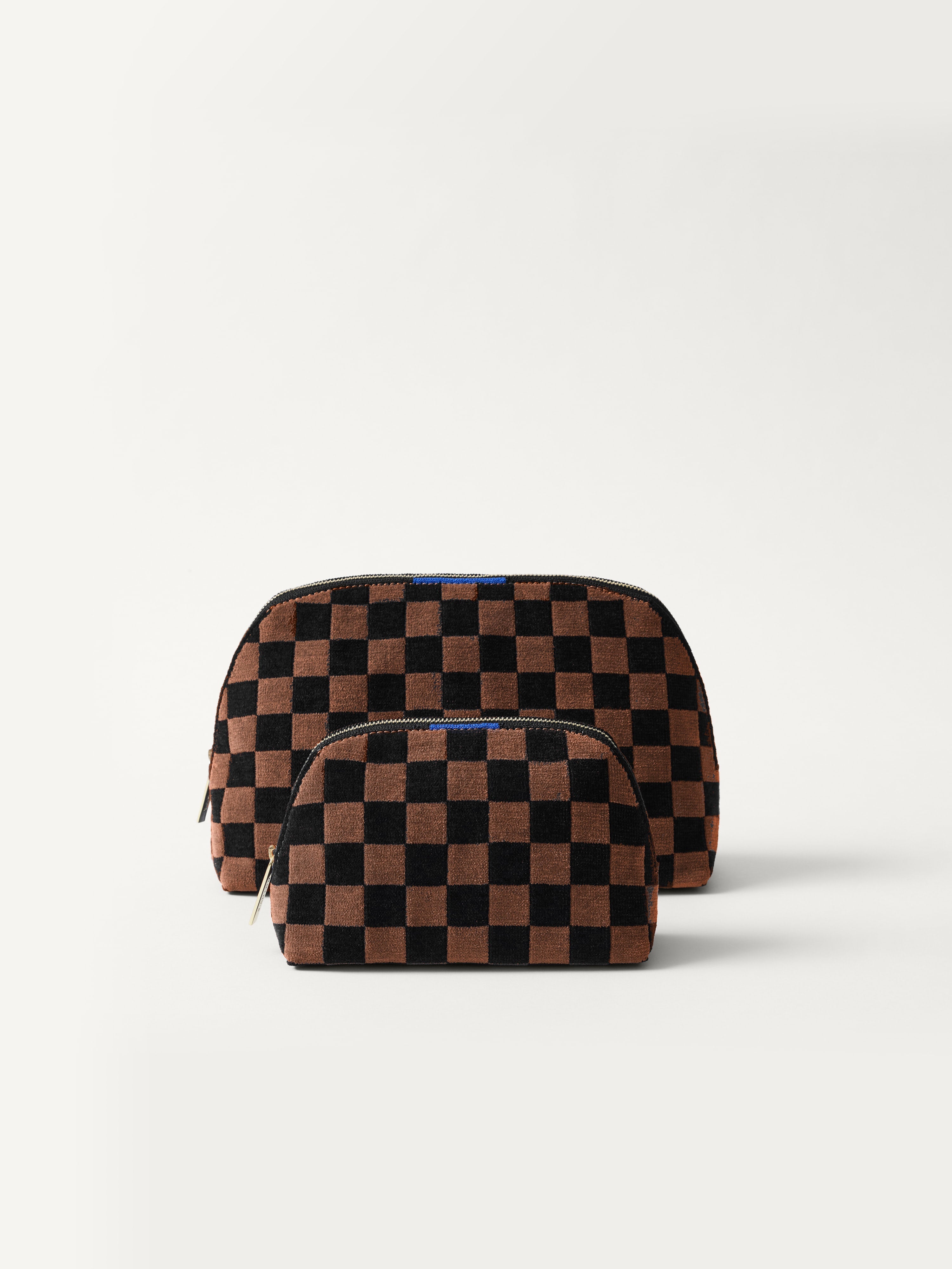 PLP | The Vanity Set in ReVelvet™ Umber Check shown from the front.